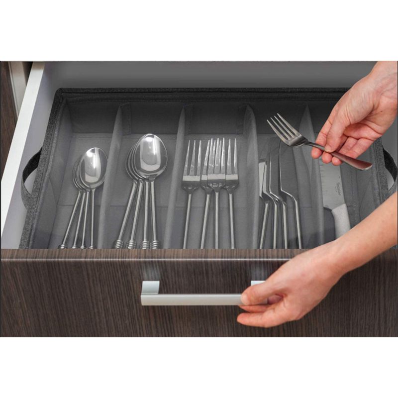 Organizer Chest,Silverware Storage Box,Stackable Flatware Storage Case,Spoon Organizer,Tableware Storage Box With โ image 3