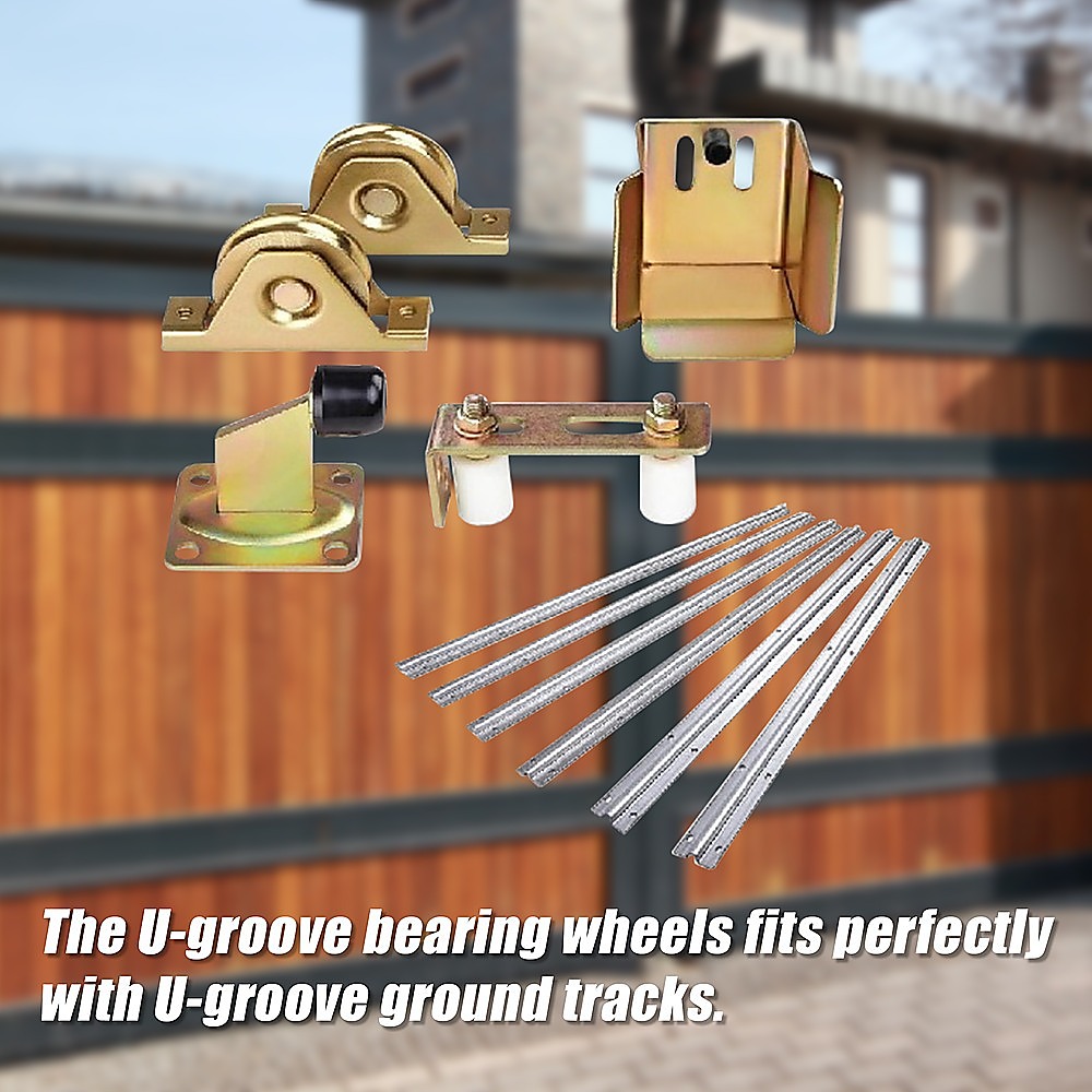 Sliding Gate Hardware Accessories Kit - 6m Track, Wheels, Stopper, Roller Guide โ image 4