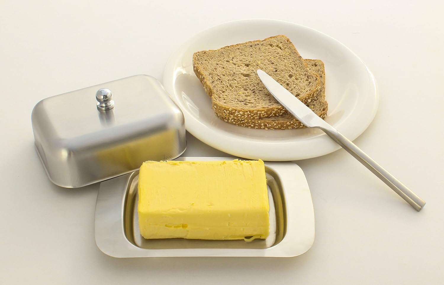 Stainless Steel Butter Dish with Lid 18.5x12.2x6cm Silver Butter Container for Kitchen Storage โ image 2
