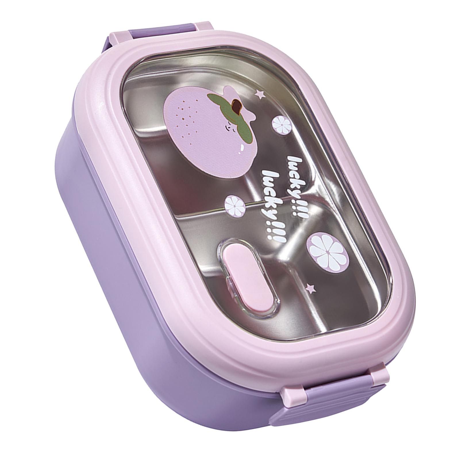 Bento Lunch Box Portable Safe Leakproof Divided Stainless Steel Thermal Lunch Box for Students School Office Purple โ image 4