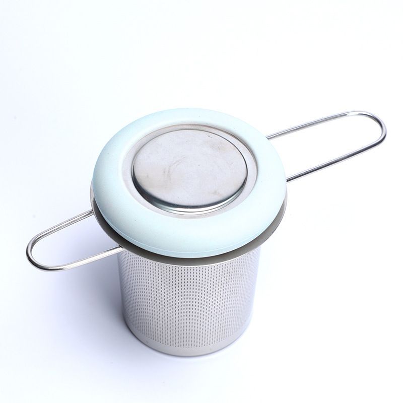 Stainless Steel Tea Strainer Folding Handle Tea Filter Extra Fine Mesh Strainer Brewing Basket with Lid for Loose Leaf Tea