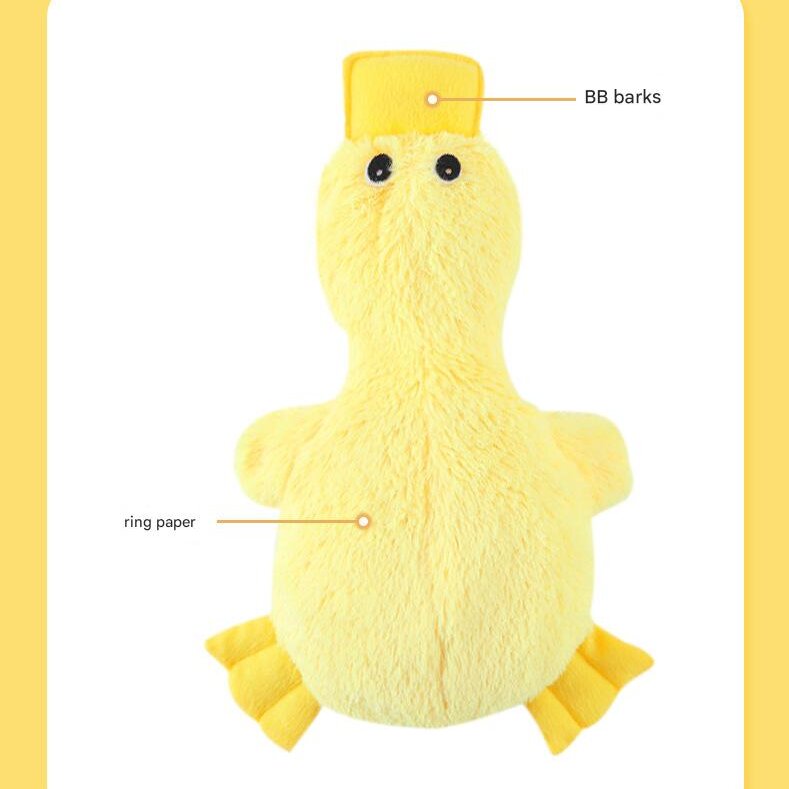 2-Pack Pink Plush Duck Dog Toy with Sound, Soft Fur and Squeaker for Teething & Dental Care – Durable Chew Toy for Dogs — image 6
