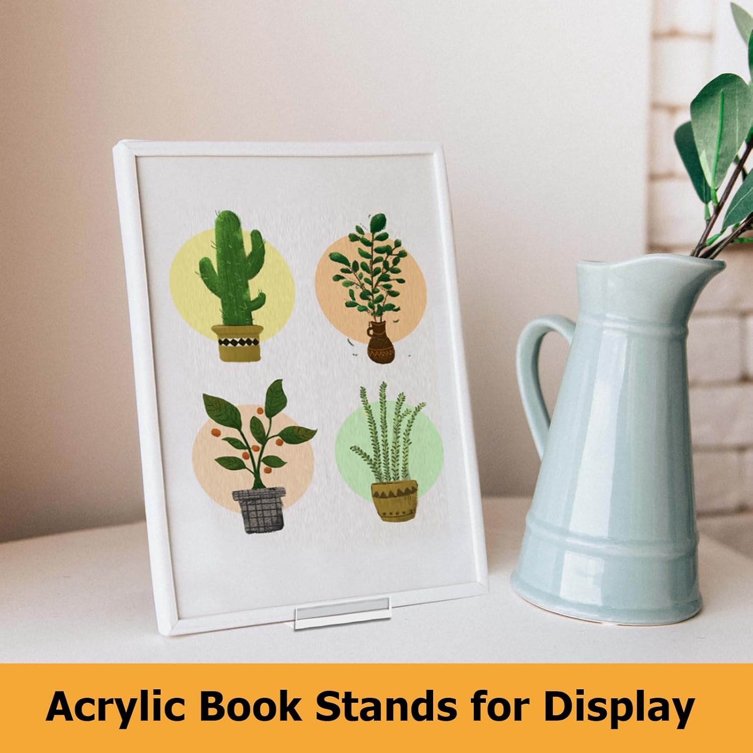 Biaungdo 6 Pcs Acrylic Book Display Stand, Adjustable Clear Display Holder Easel Collector Stand, Compact Desktop Stand for Photos, Postcard, Magazine — image 5
