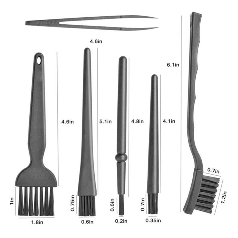 Anti-static Handle Brush 6 Pieces of Portable Handle Gap Brush Anti-static Cleaning Brush Car Detail Brush Keyboard Brush Car Brush — image 4