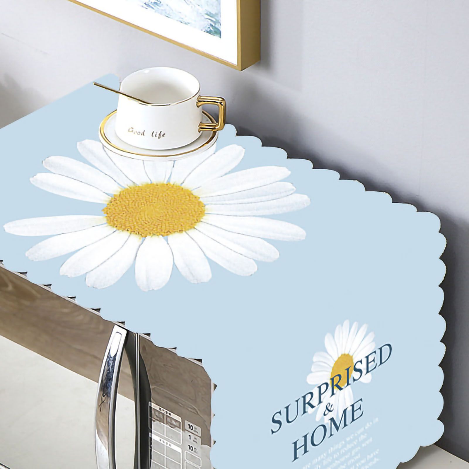 Microwave Cover Cloth Oven Cute Dust Proof Shiled Universal Oil Proof Nordic Style Simple Parts Daisy 35x100cm โ image 3