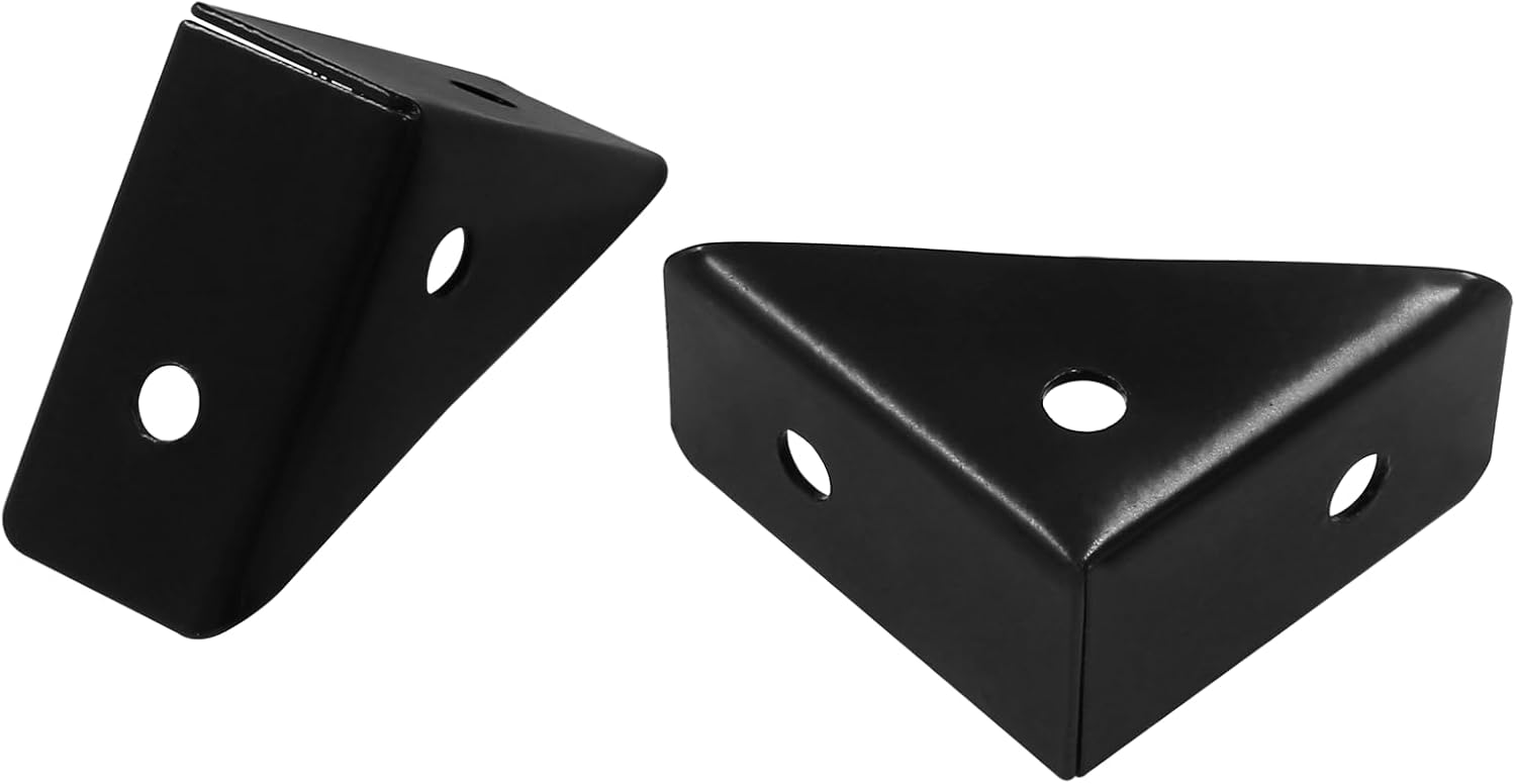 12pcs Angle Corner Shelf Bracket 38mm x 38mm, Cold Rolled Steel Corner Support, Triangular Bracket with Screws for Desk Bed Corner (Black) — image 3