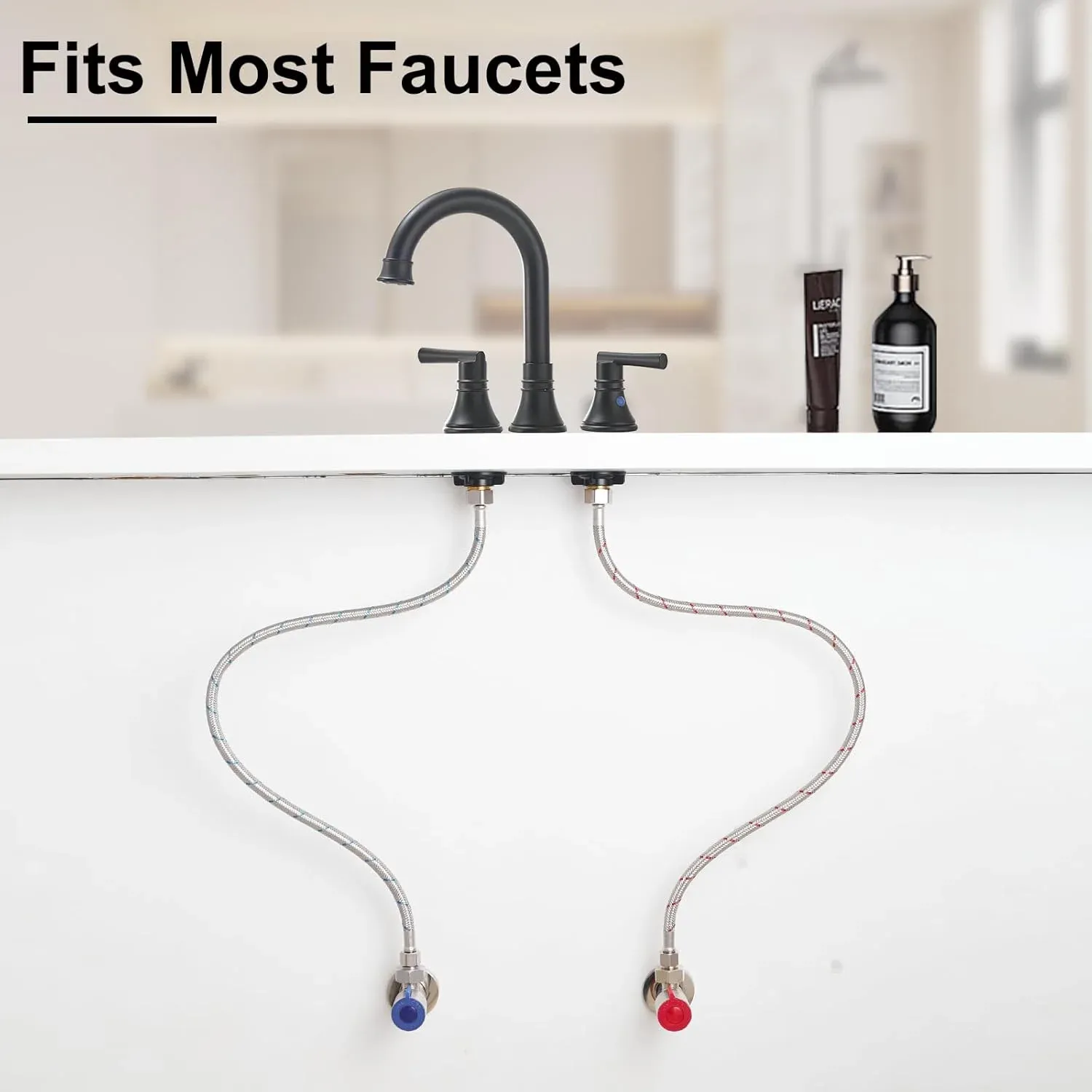 Faucet Supply Lines Braided Stainless Steel 3/8 Comp x M10 Male Connector for Faucet Installation 40 Inch 2 Pack โ image 5