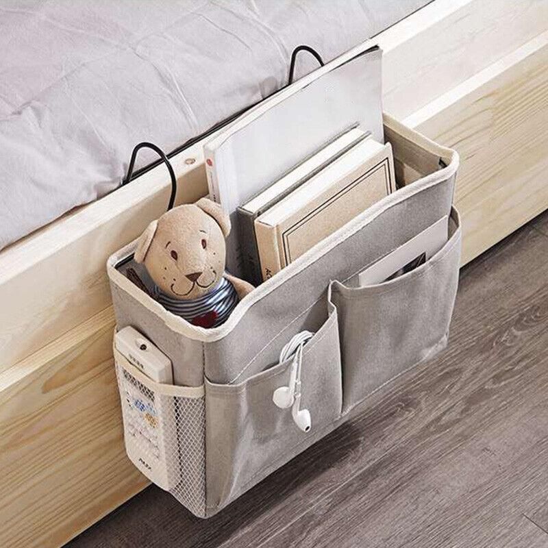 Hanging Bedside Storage Caddy with Pockets for Bunk Bed Dorm Couch Organizing - Green โ image 4