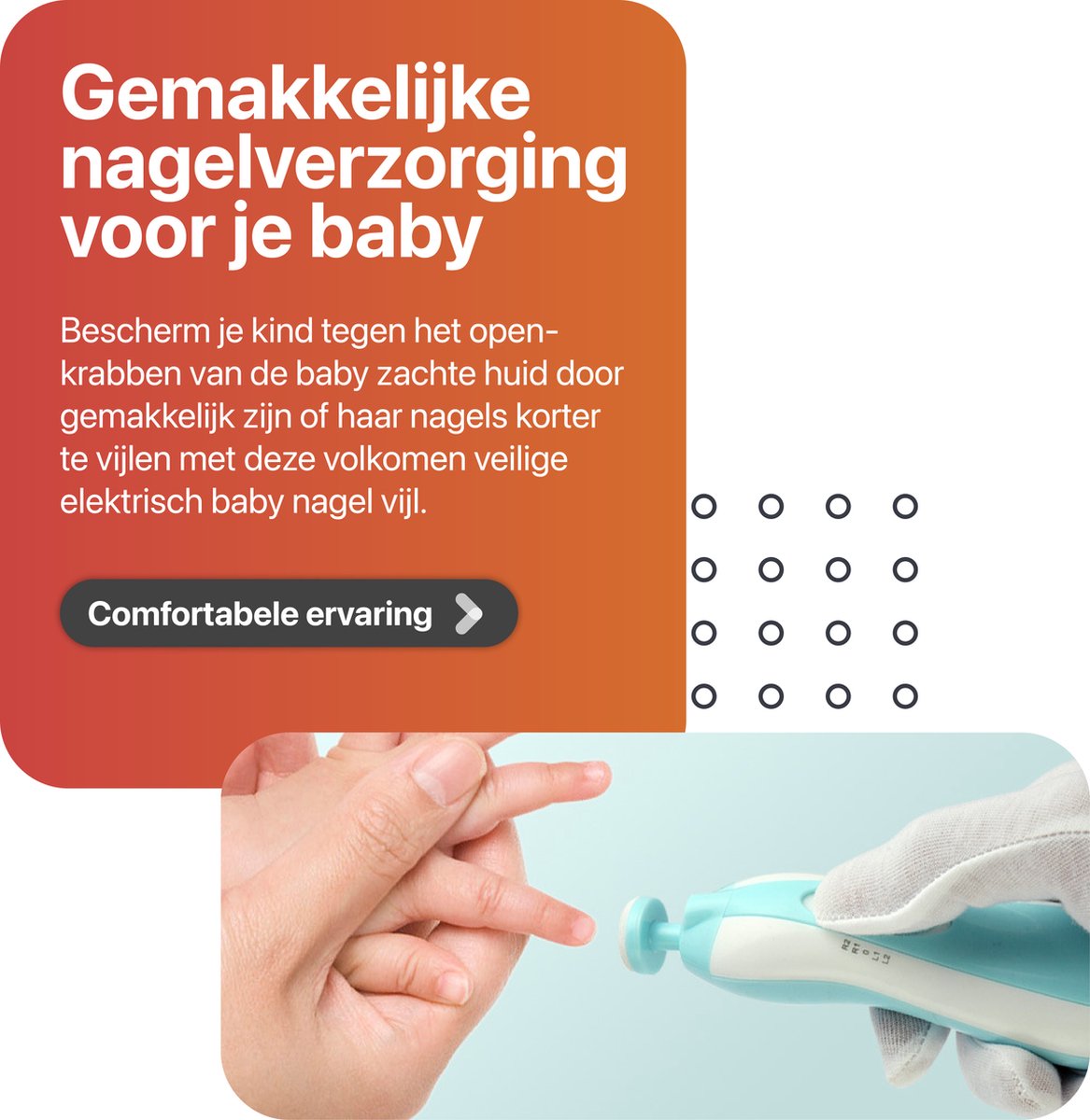 Smart-Tech Baby Electric Nail Files - Baby Nail Care - LED - Baby Nail Files - Blauw โ image 4
