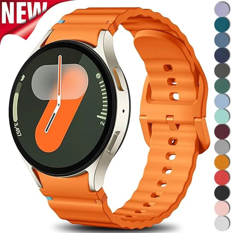 No Gap Sport Silicone Watch Band Compatible with Samsung Galaxy Watch 7 FE 5 Pro 6 4 Classic Army Green SM7 NO, 40mm 44mm โ image 3