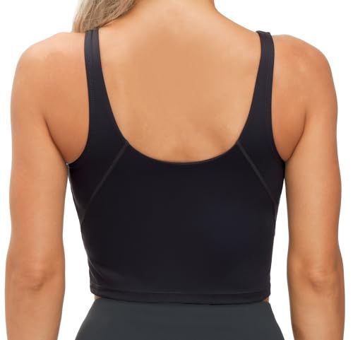 Low-Impact Active Crop Tank for Yoga, Gym, Workout, and Daily Fitness Activities, L (Black) — image 4
