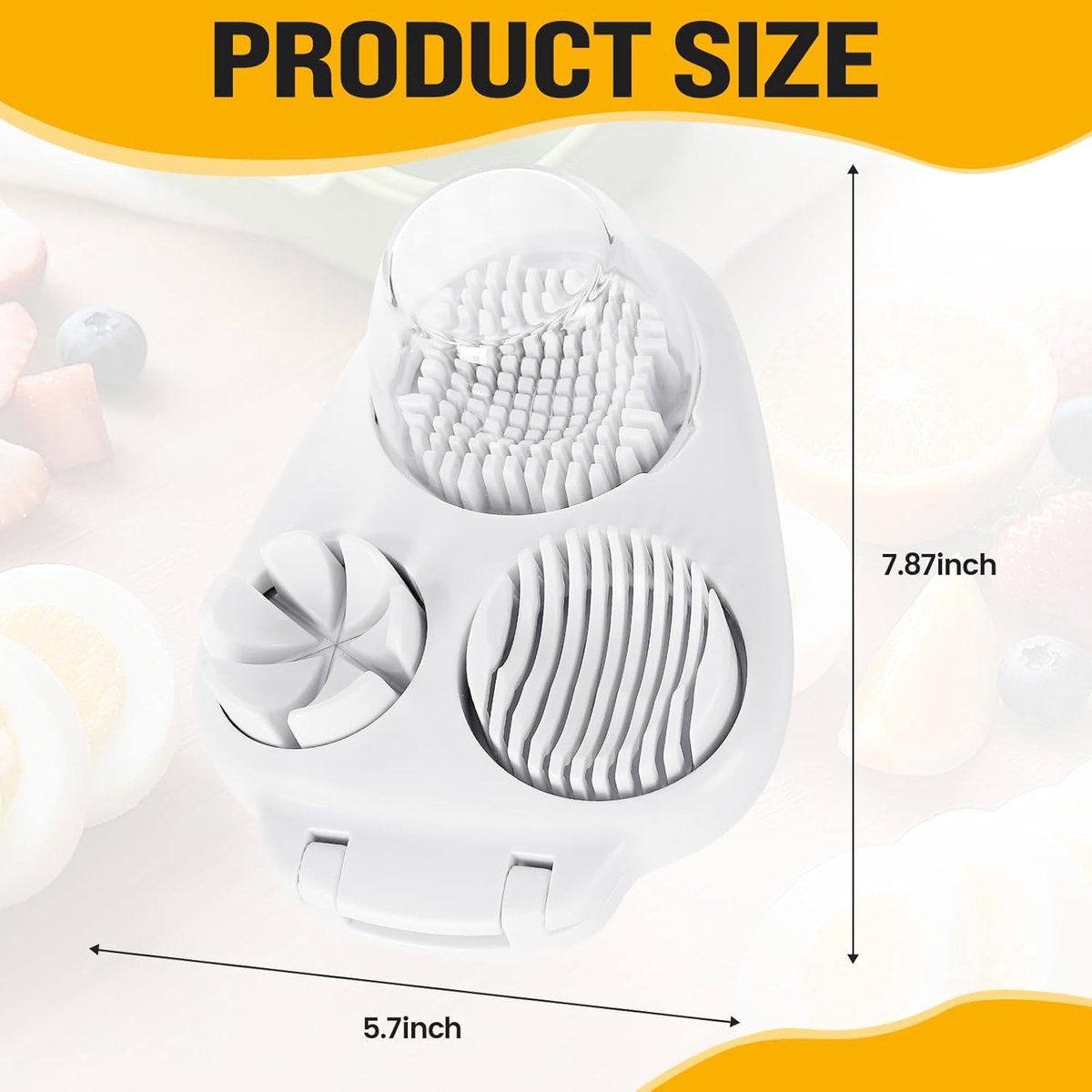 Egg Slicer - Multifunctional Egg Slicer - Egg Slicer with 3 Settings - Dishwasher Safe - Kitchen Gadget for Eggs - Suitable for Strawberries, Apples, Bananas — image 2