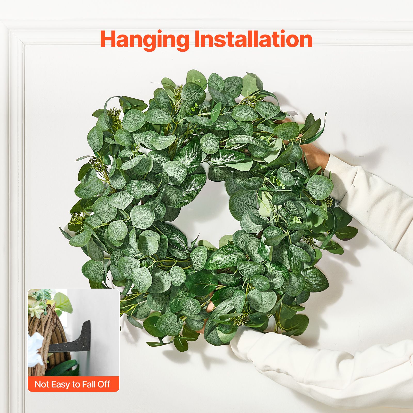 Artificial Decorative Wreath 66.04 cm Green Eucalyptus Leaves Year Round โ image 6
