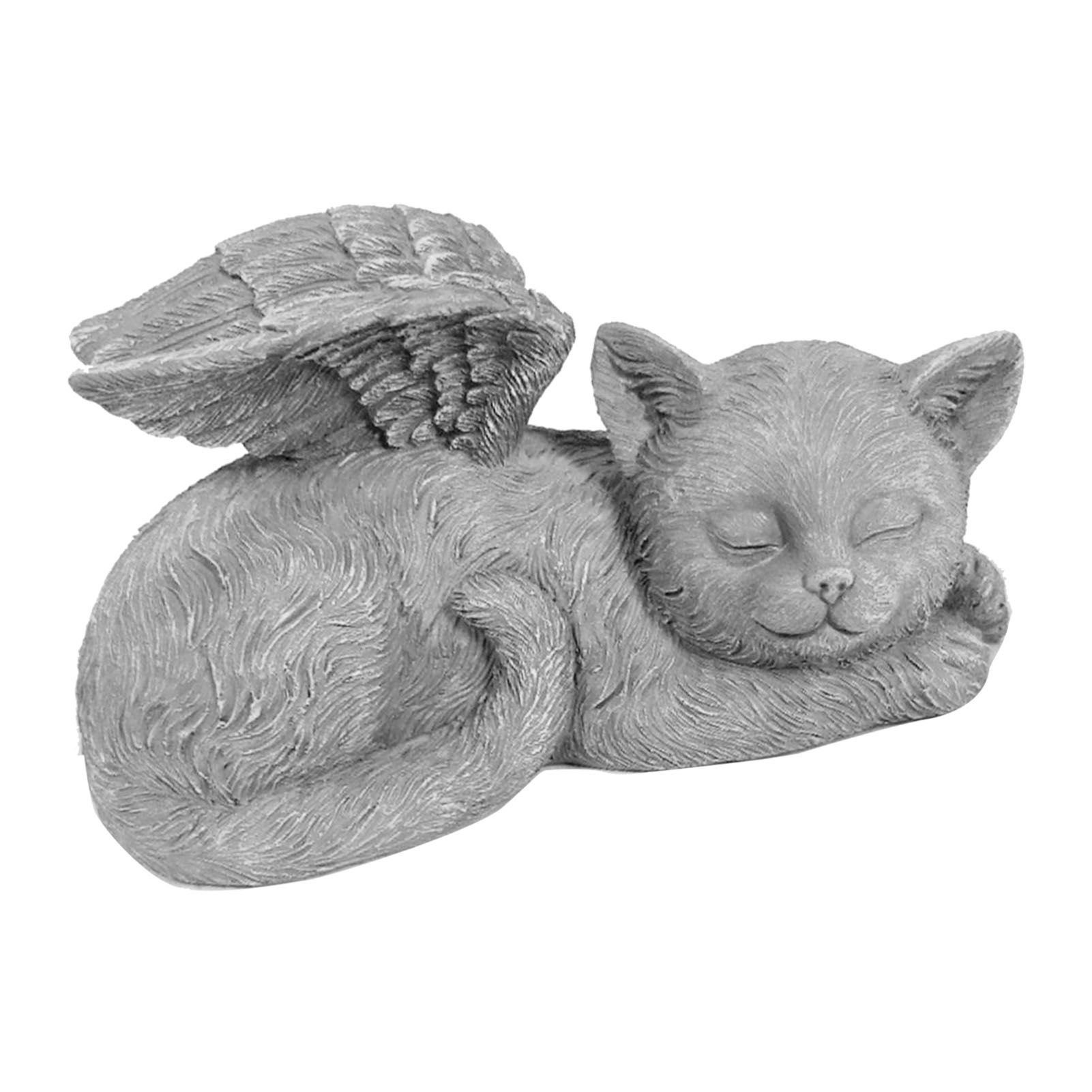 Pet Memorial Statue Resin Sleeping Pet Angel Garden Sculpture for Pet Memorial Gravestone Ornament Angel Cat โ image 3