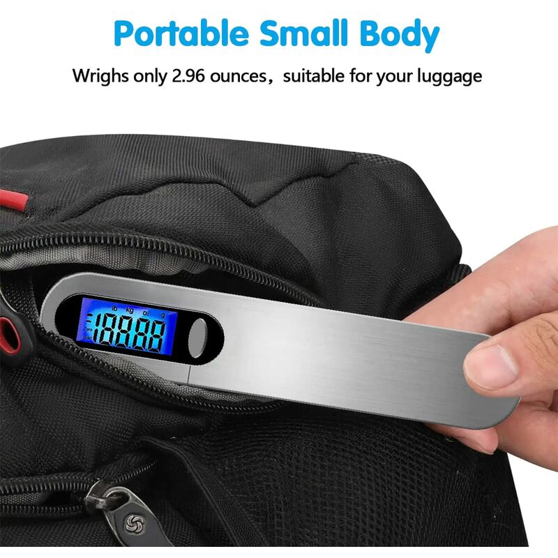 Travel Luggage Scale, Portable Digital Luggage Scale Max 50Kg/110Lb (Lb,G,Oz,Kg) Scale With Hook For — image 3