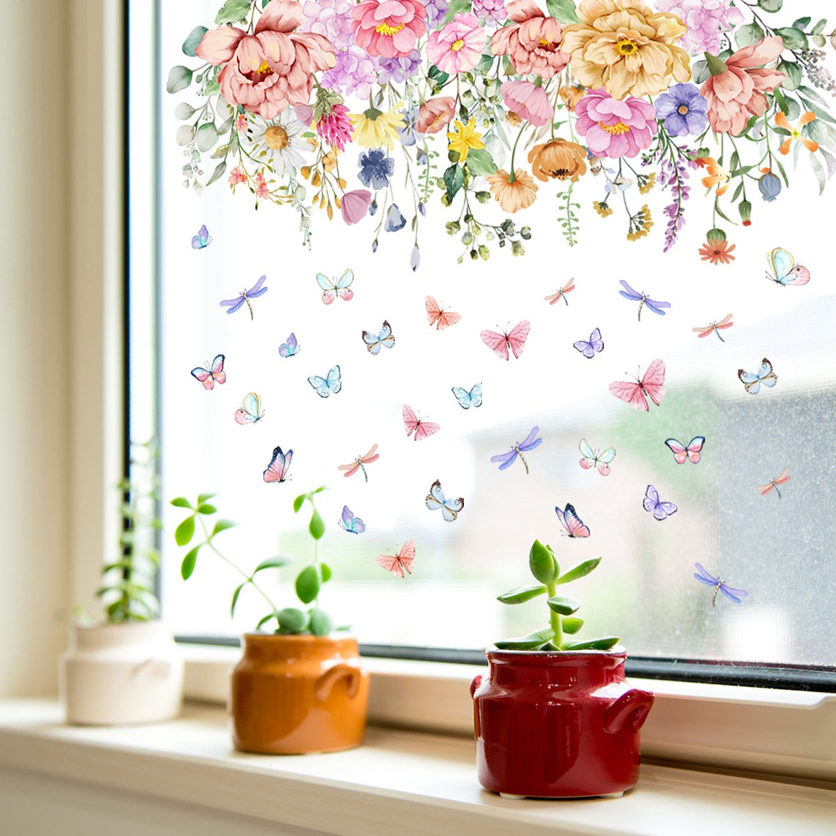 Static window sticker - Wall decoration - 30 × 60cm - flower plant - PVC - C — image 5