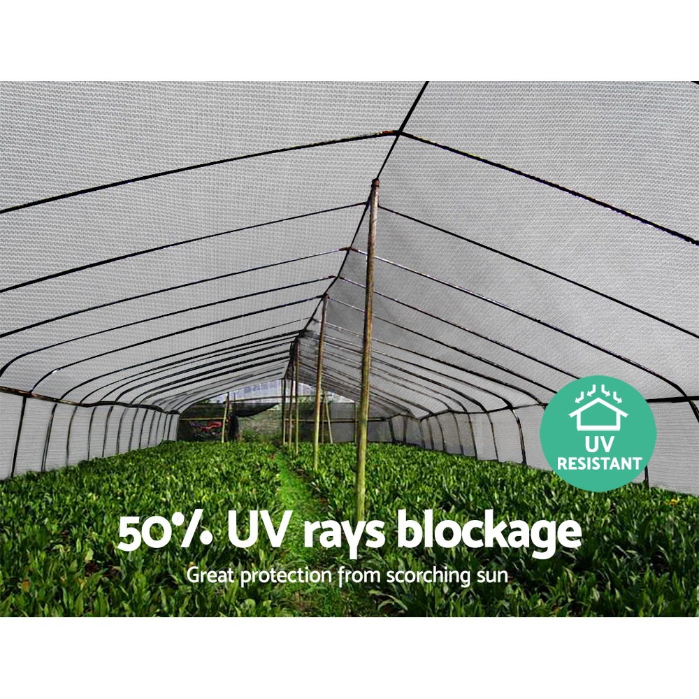 Instahut 50% Shade Cloth 1.83x10m Shadecloth Wide Heavy Duty White โ image 6
