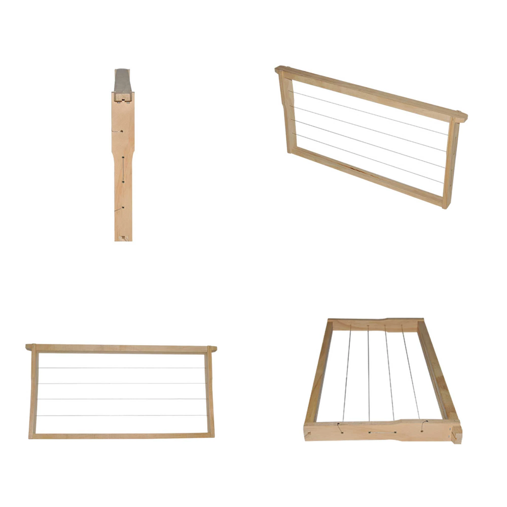 10x Wire Beehive Frame Assembled Wood Steel Unwaxed Deep Hive Frames Beekeeping — image 2