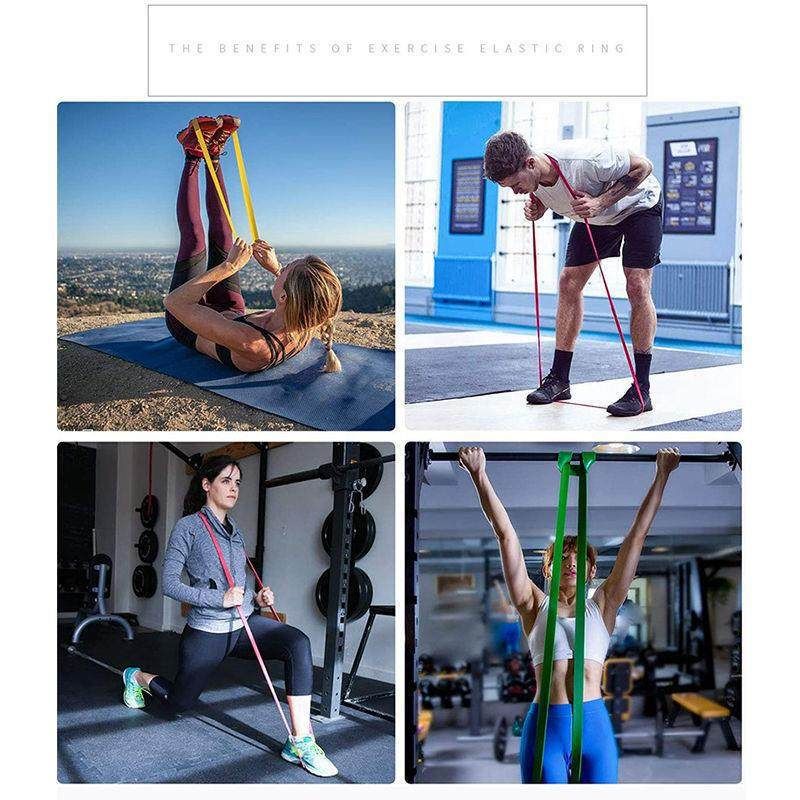 4-piece TPE Resistance Band Set - Heavy Duty Fitness Loop Bands for Strength Training, Yoga & Stretching with Carry Bag — image 6