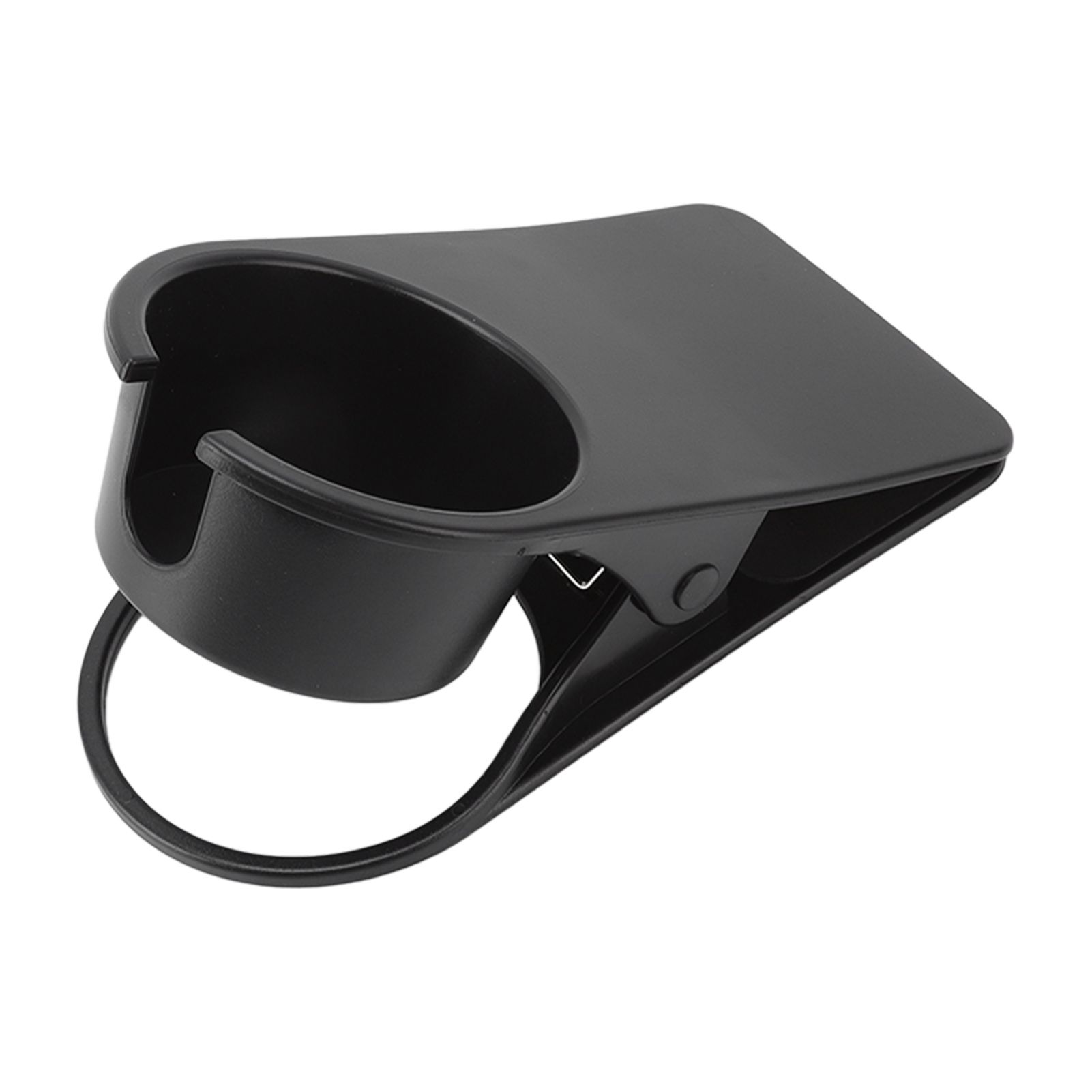 Cup Holder Clip Desk Side Glass Mug Bottle Clamp Stand Plastic for Home Office Storage Black — image 3