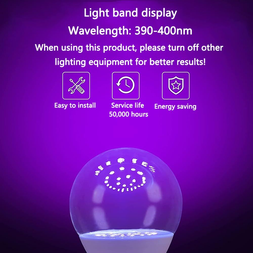 7W LED Bulb with E27 Base, Wavelength, Energy Saving Long Life LED Bulb, Transparent Cover LED Bulb for Party 2 pes — image 2