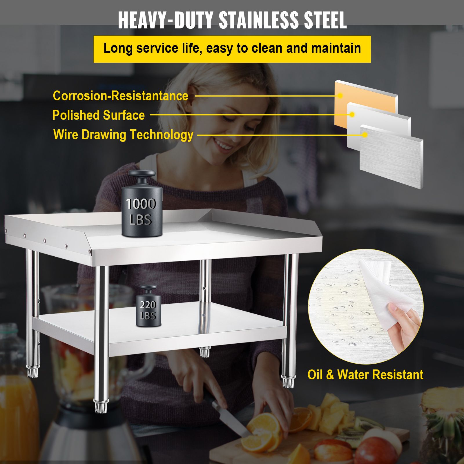 Grill Stand Table with Adjustable Storage Undershelf — image 3