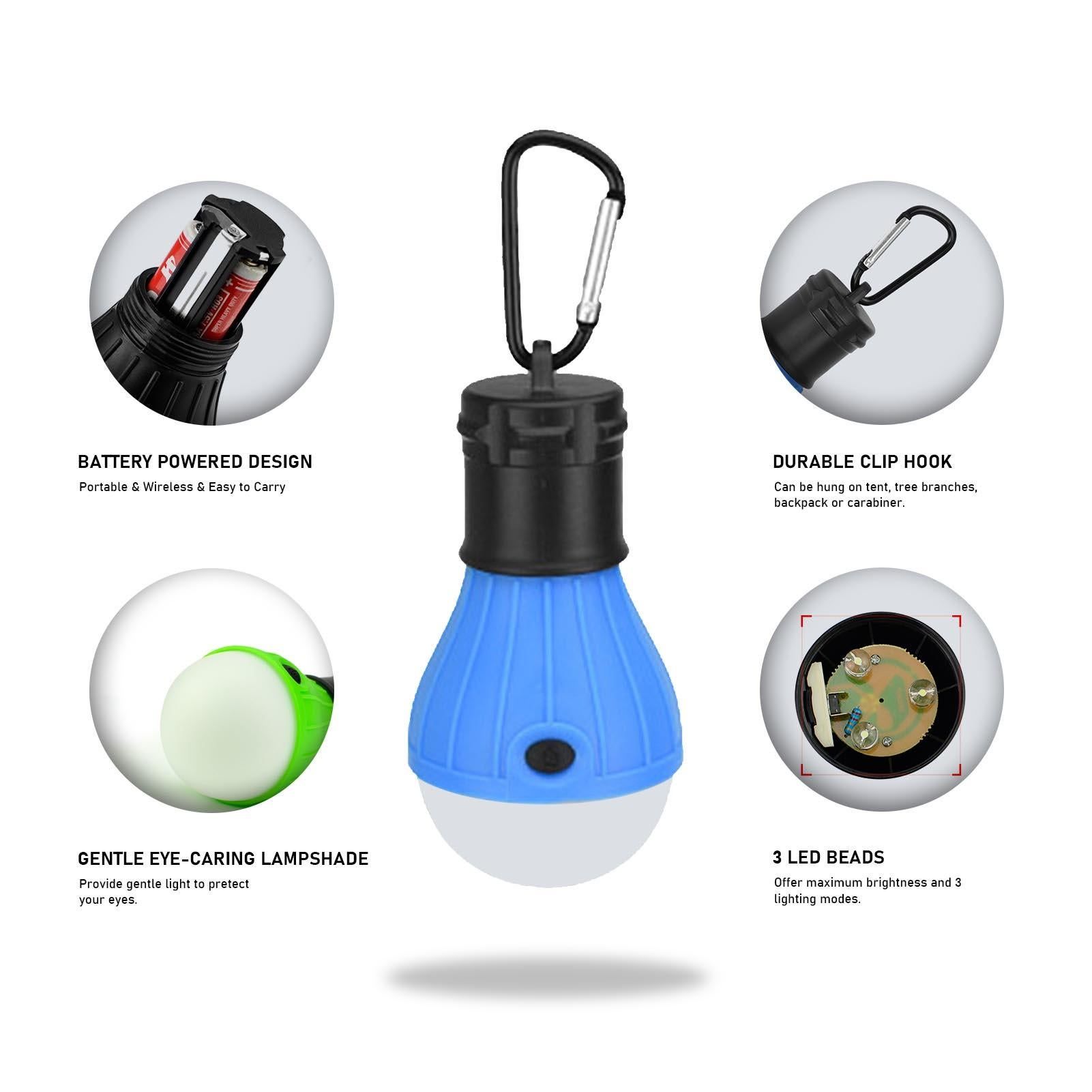 4pcs Portable LED Camping Tent Light Clip Hook Battery Powered Emergency Lamp for Hiking Fishing โ image 6