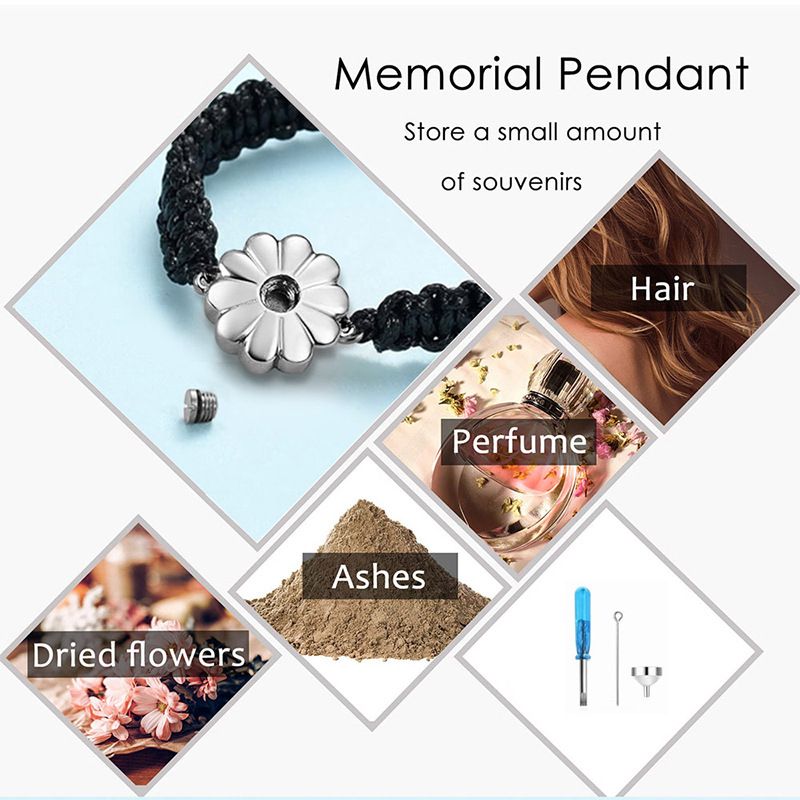 Flower Urn Bracelet for Ashes for Women Cremation Jewelry for Ashes Adjustable Memorial Bracelet Urn Bangle Ashes Holder — image 4