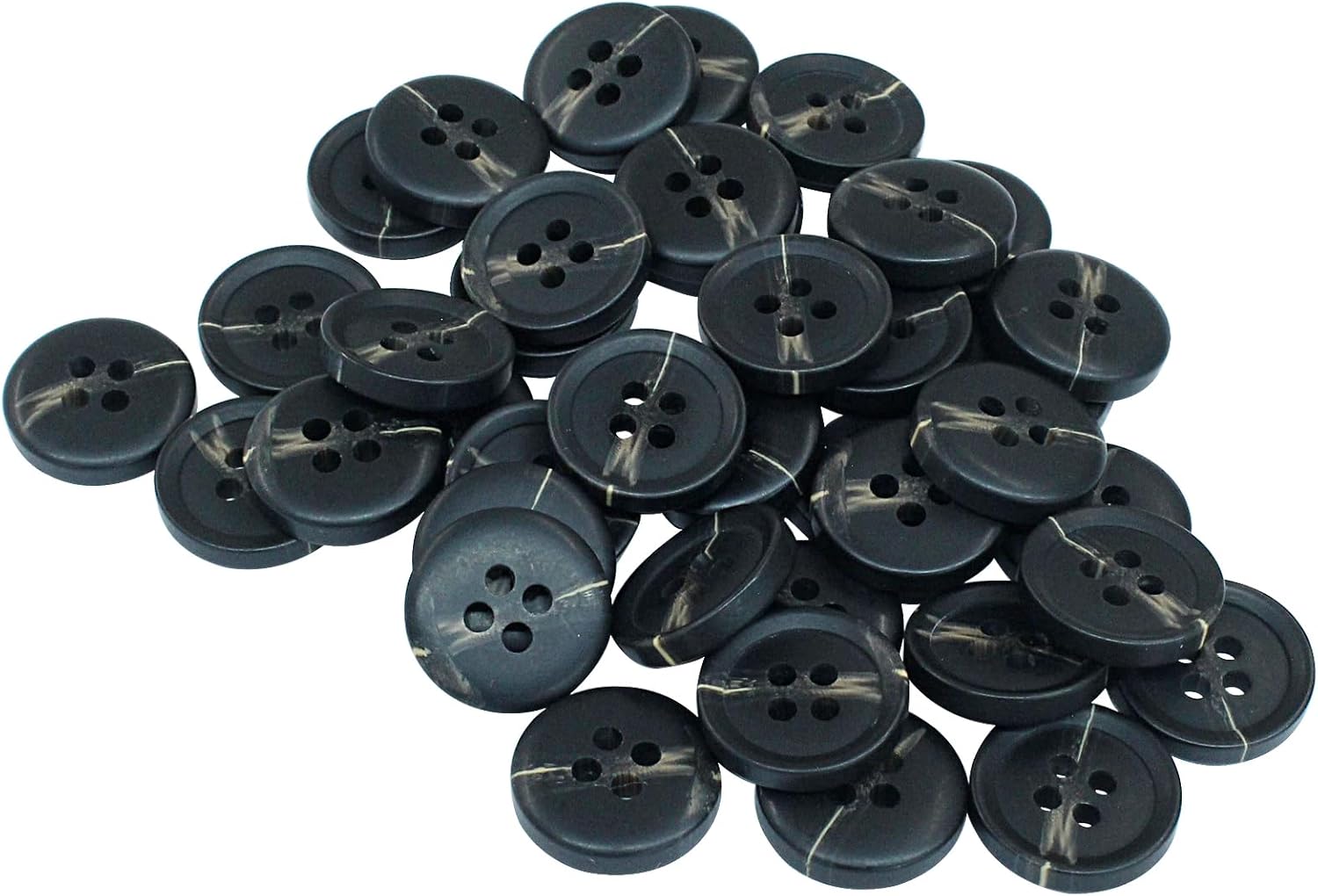 40 PCS 4-Holes Resin Buttons 5/8" Sewing Buttons for Clothing Arts Crafts Projects DIY Decorations Sewing Accessories, Black โ image 5
