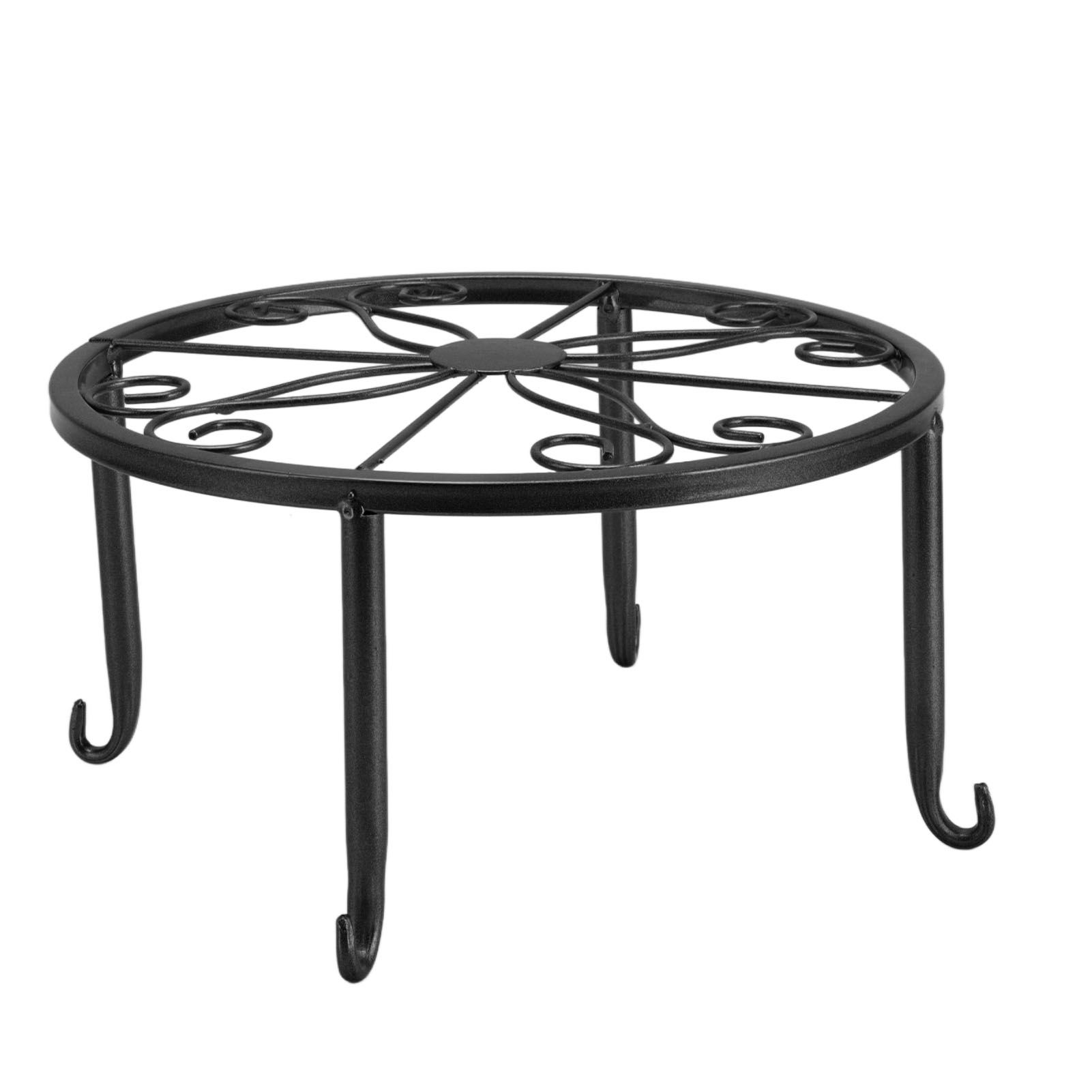 Single Layer Iron Plant Stand Floor Standing Simple Low Plant Pot Stand Balcony Living Room Flower Pot Shelf 22x22x12cm / 8.7x8.7x4.7in Black — image 5