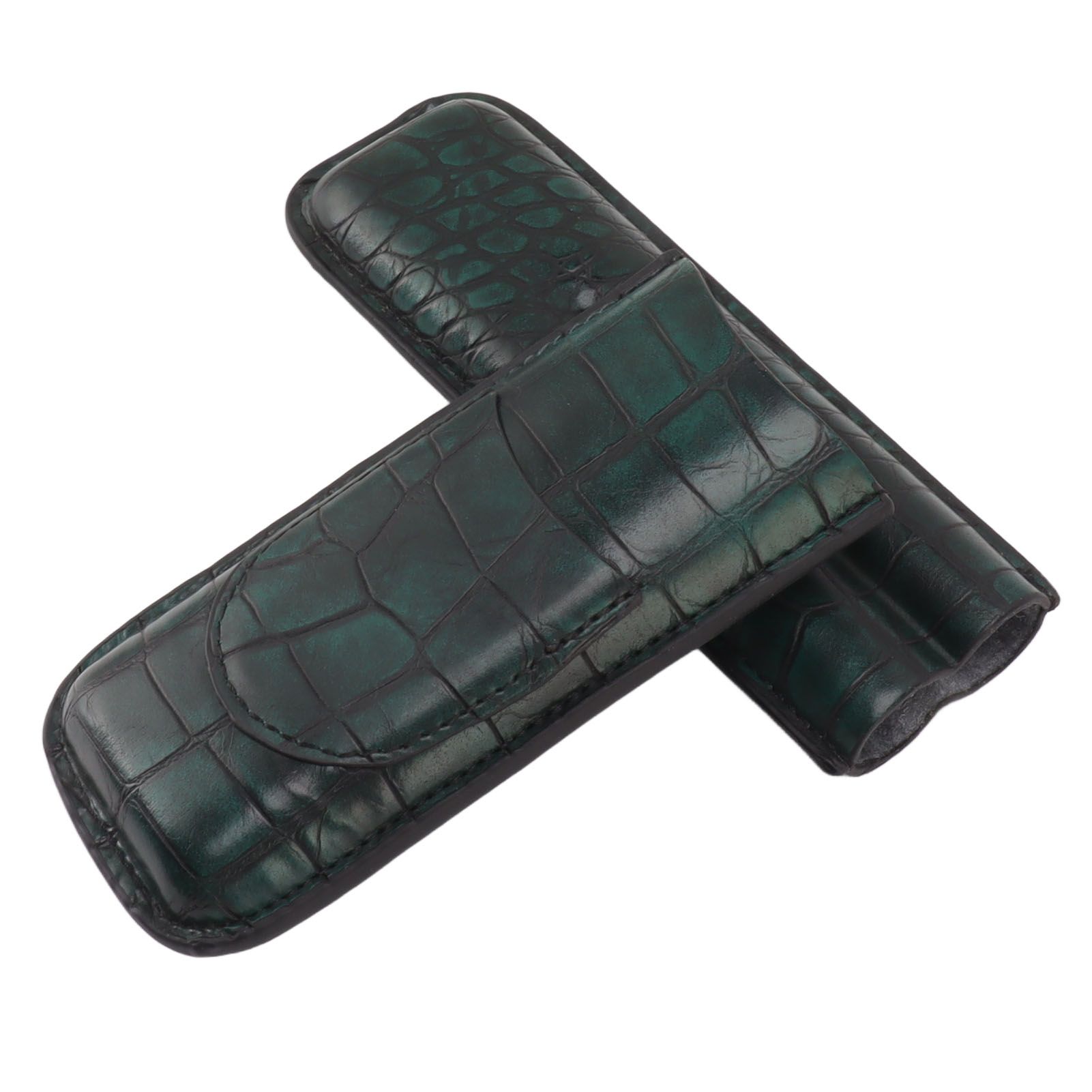 2 Finger Cigar Case Waterproof Portable Artificial Leather Cigar Case Box for Men Office Business — image 3