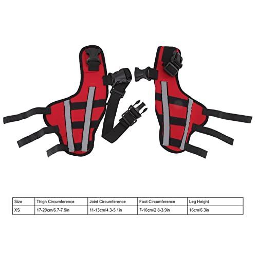 Dog Knee Brace Adjustable Dog Double Rear Leg Brace with Metal Hinged Flexible Support and Reflective Seat Belts Dog Acl Brace Hind Leg - Red - Size L — image 4