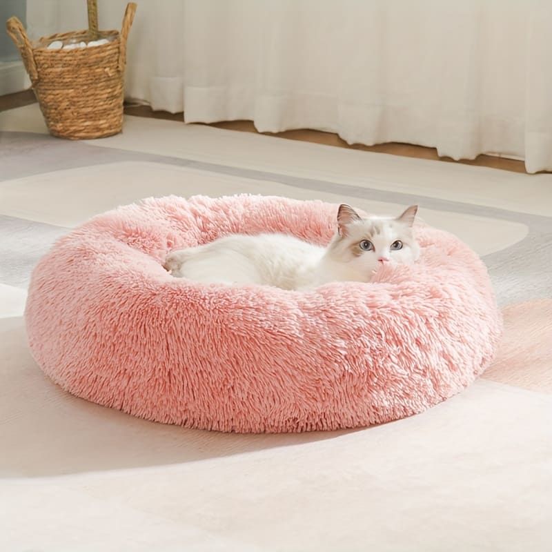 Plush Pet Nest Soft Donut Cat Bed β Cozy Round Couch for Cats and Small Dogs, Comfortable Sleeping Spot for Warmth and Deep Sleep, Suitable for Indoor Home Use β image 3