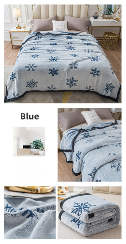 Blue Floral Fantasy 100x150CM Premium Double-Sided Print Flannel Blanket - Soft All-Season Air Conditioning Throw for Office Nap & Travel โ image 2