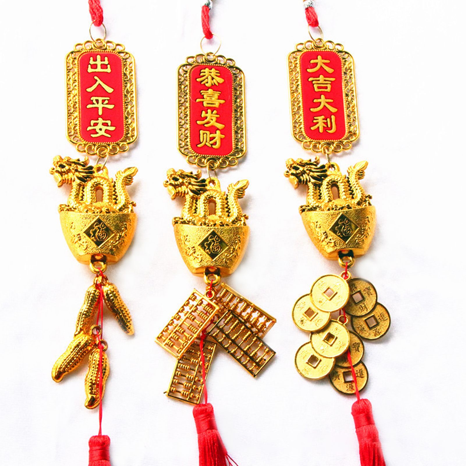Hanging Plated Pendant Decoration Dragon Charm Year of The Dragon Hanging Ornament for Car Home Office โ image 2