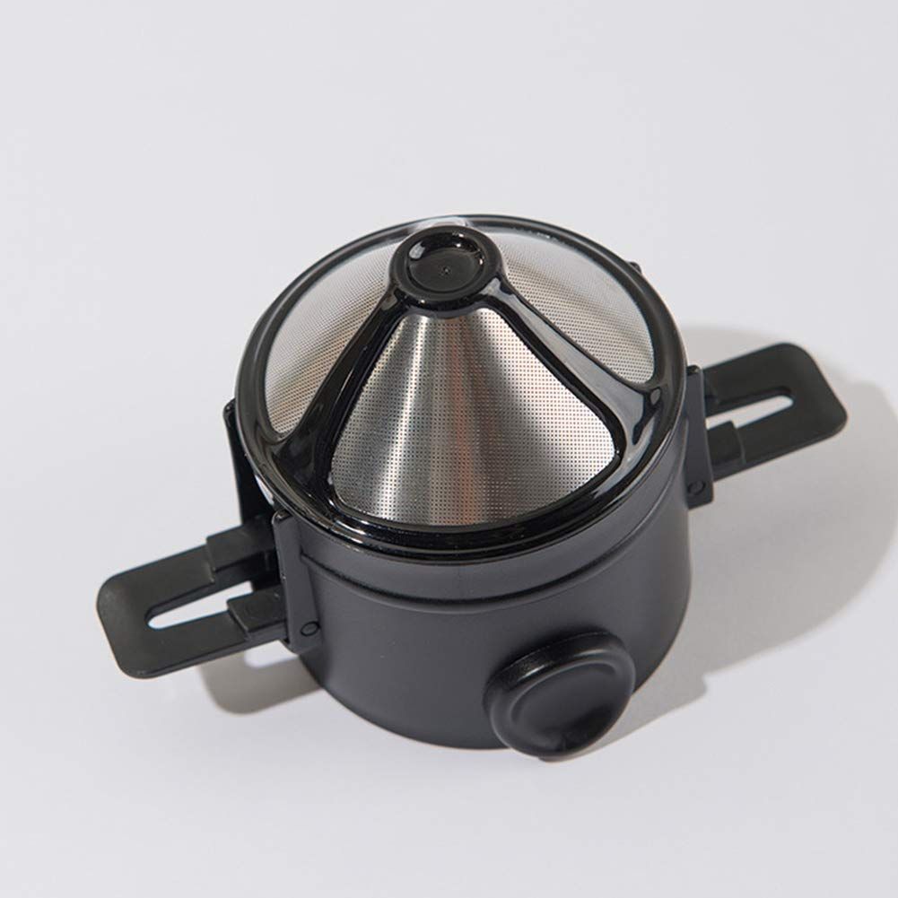 Pour Over Coffee Dripper Reusable Coffee Filter, Mini Collapsible Paperless Single Serve 1 Cup Coffee Maker Easy To Clean(black) — image 3