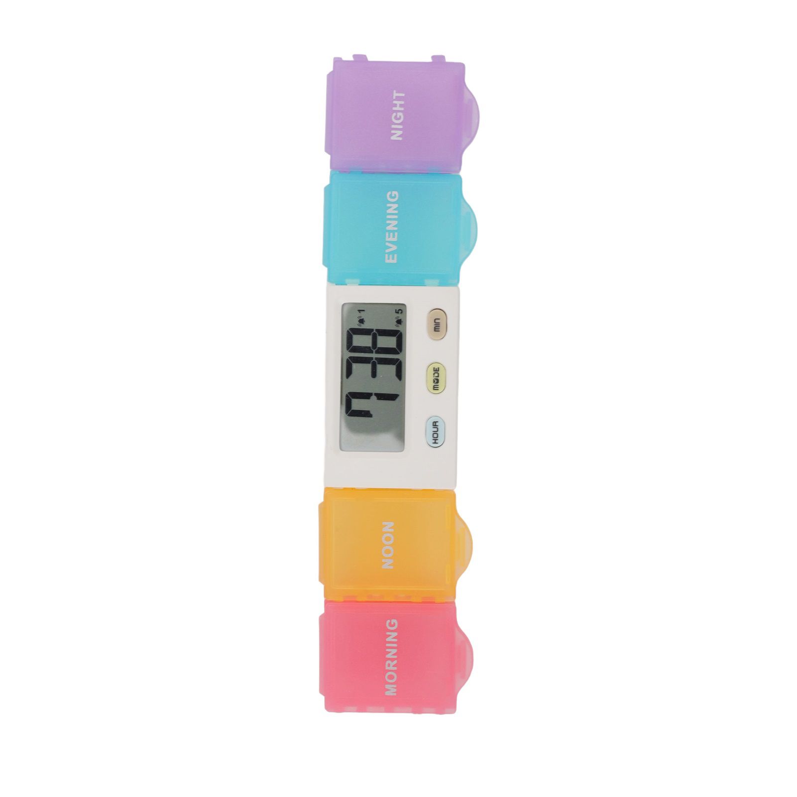 Electronic Medicine Box Detachable Washable Large Capacity Portable Tablet Case with Timer Reminder for Travel 4 Grids โ image 3
