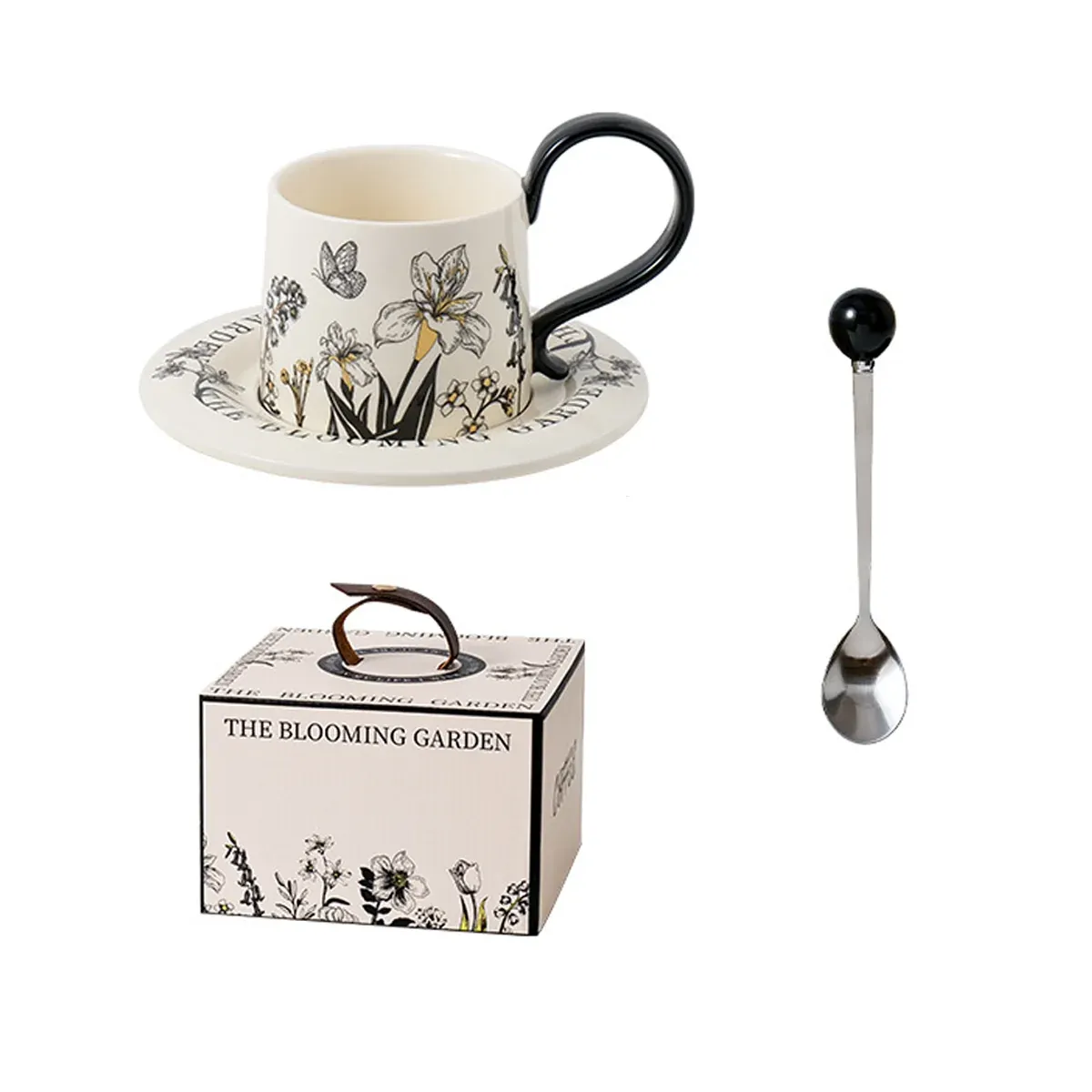 Vintage Ceramic Coffee Cup and Saucer Set Elegant Luxury Mug Gift Home Use โ image 2