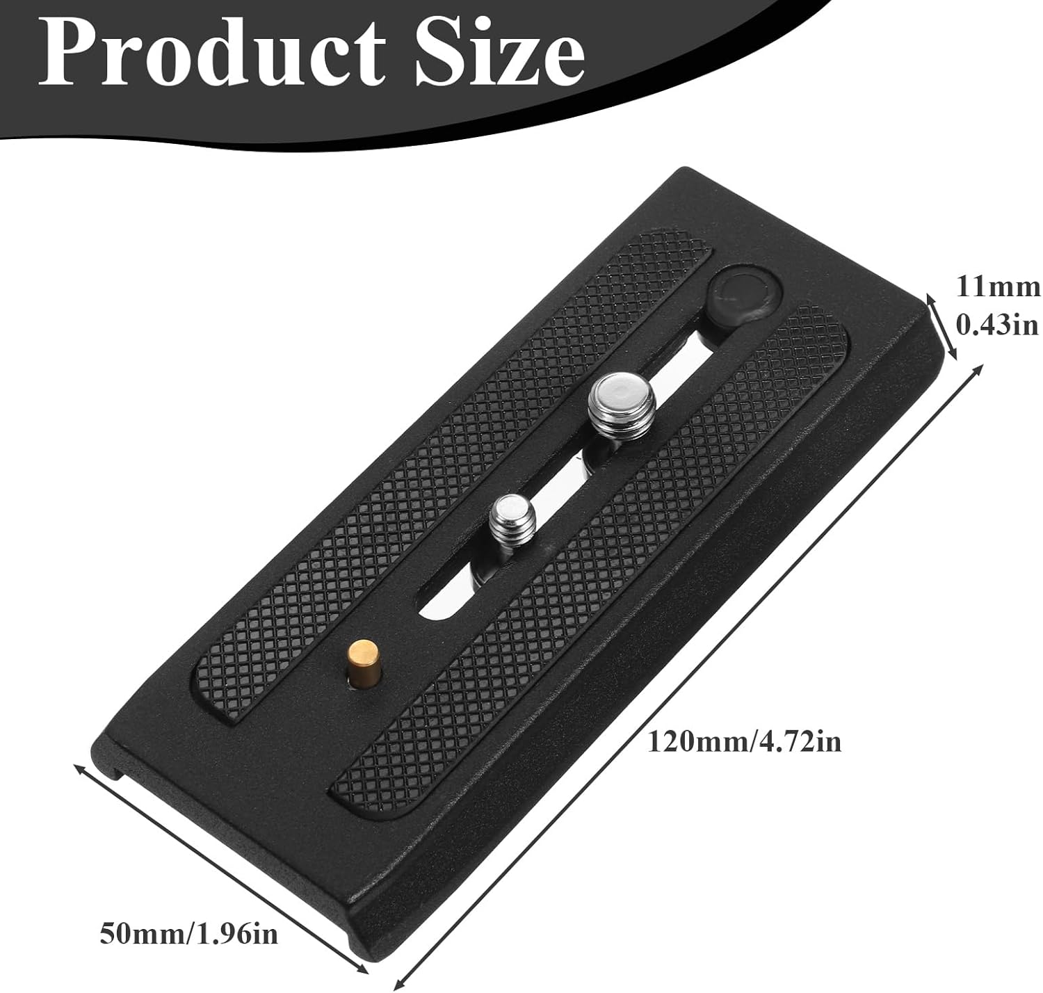 Tripod Quick Release Plate, P200 Quick Release Plate Camera for Tripod, Universal Aluminum Alloy Camera Mounting Base Plates with 1/4" & 3/8" Screws Compatible