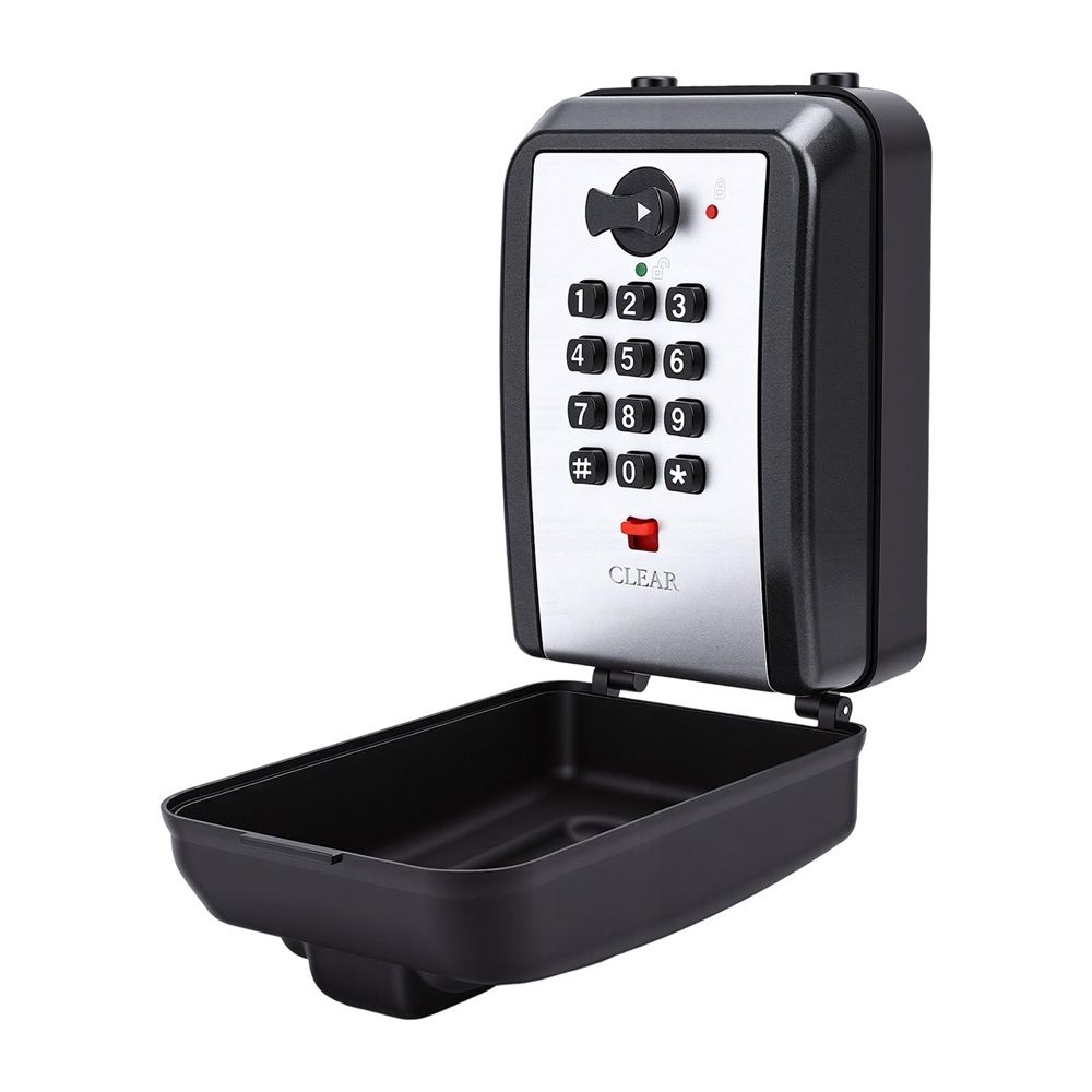 Wall-Mounted Lock Box for Keys with Code, 4 Digits Combination Key Lock Box with Resettable Spare Key, Weatherproof & Large Capacity Key Safe Storage Lockbox