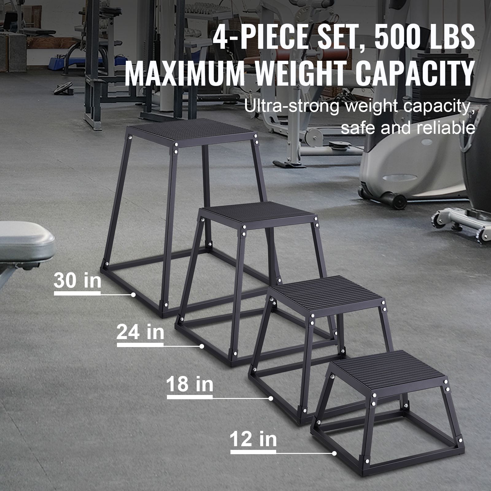 Plyometric Jump Boxes, 12/18/24/30 Inch Plyo Box, Platform and Jumping Agility Box, Anti-Slip Fitness Exercise Step Up Box Set for Home Gym Training โ image 2