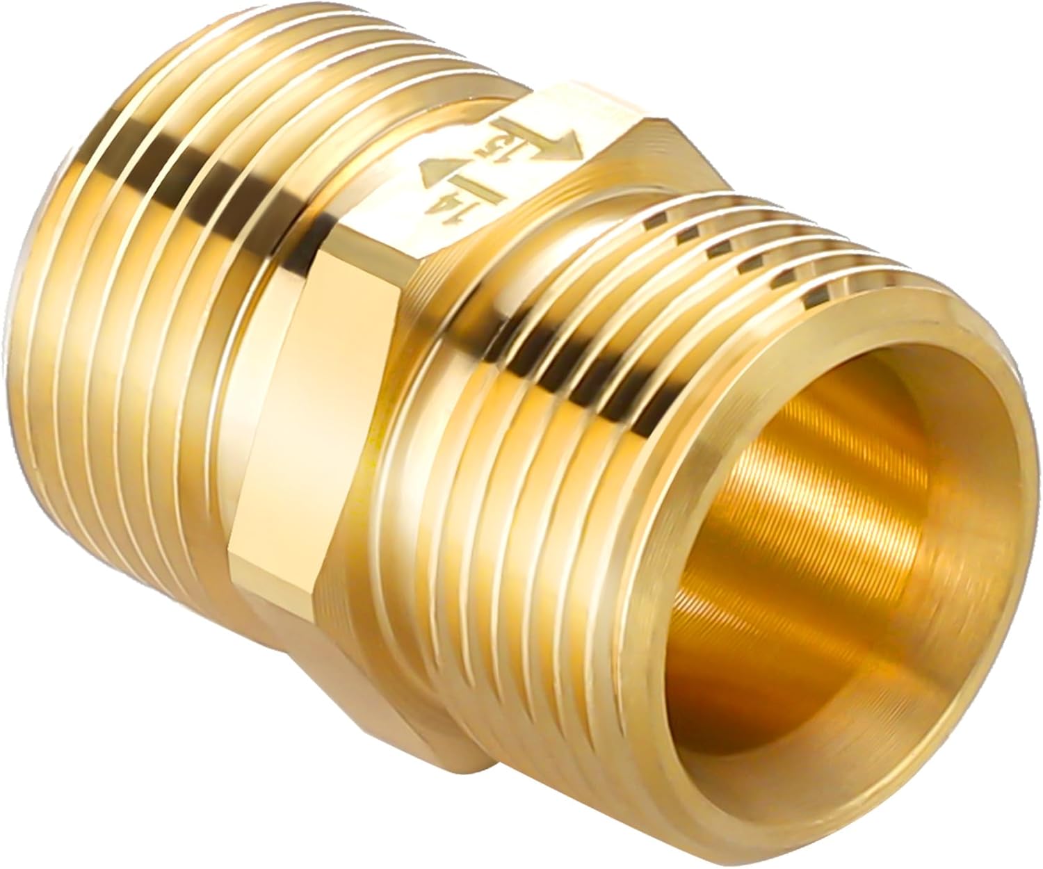 Pressure Washer Coupler, Metric M22 15mm Male Thread to M22 14mm Male Fitting, 4500 PSI