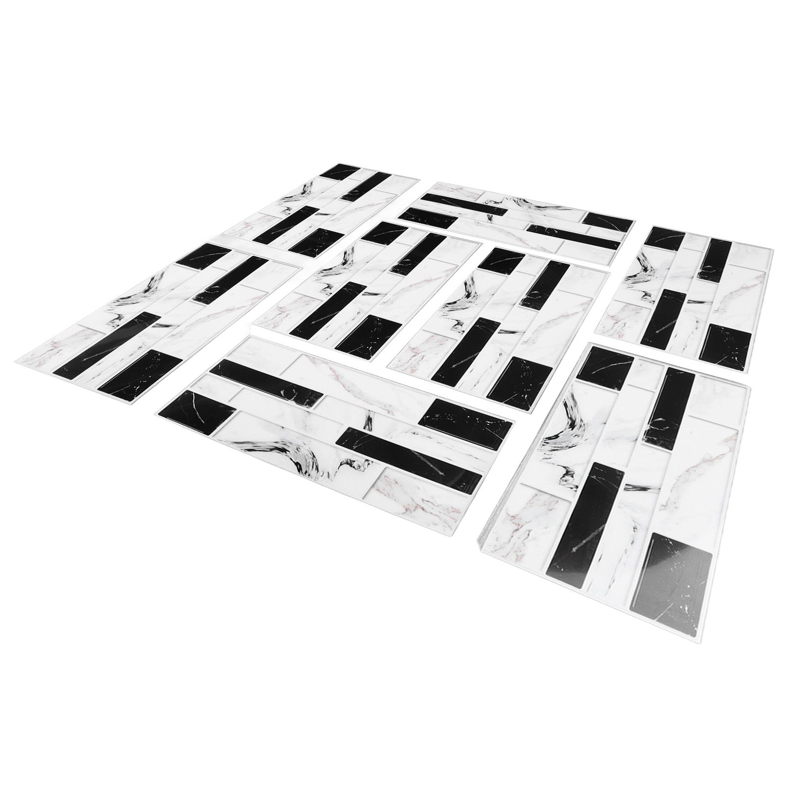 27PCS Kitchen Wallpaper Tile Self Adhesive PVC Wear Resistant White Black Faux Brick for Home Bathroom โ image 4