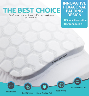 Honeycomb Knee Pads for Kids, Teens & Adults โ Protective Compression Knee Guards for Basketball, Football, Cycling & Running(White, XS) โ image 5