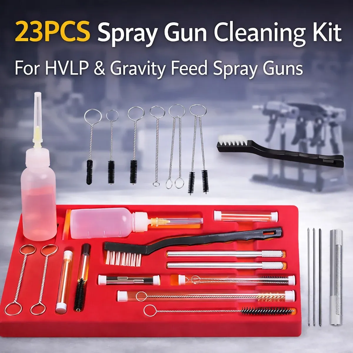 Airbrush Cleaning Brush Set Nozzle Tube Pipe Cleaner Kit For Nylon Brush Tools