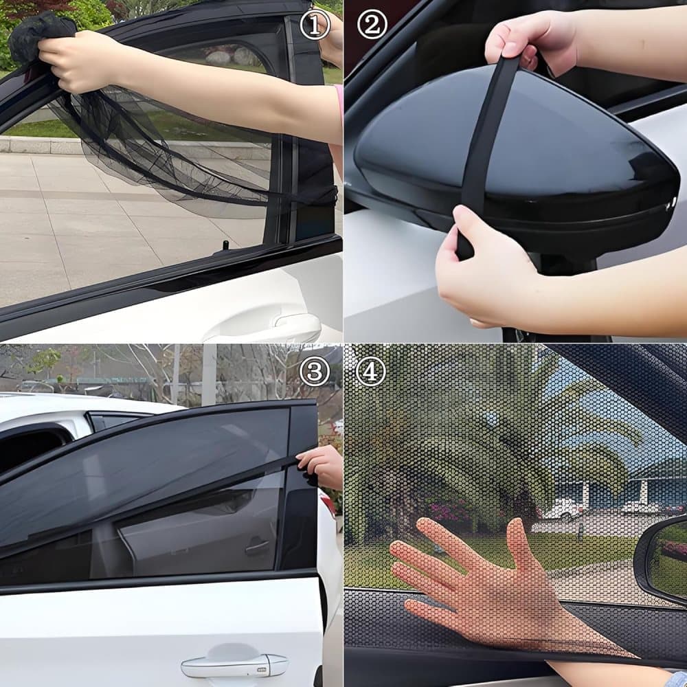 2-Pack Car Sunshade Mosquito Net, Compatible with Most Cars, Attached Over Door โ image 3