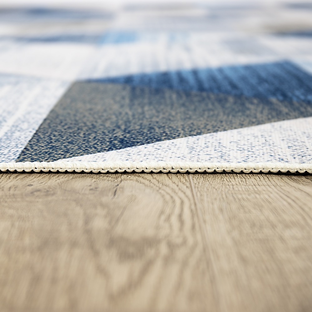 200x300cm Large Floor Blue Triangle Rug – Modern Area Carpet for Bedroom & Lounge — image 3
