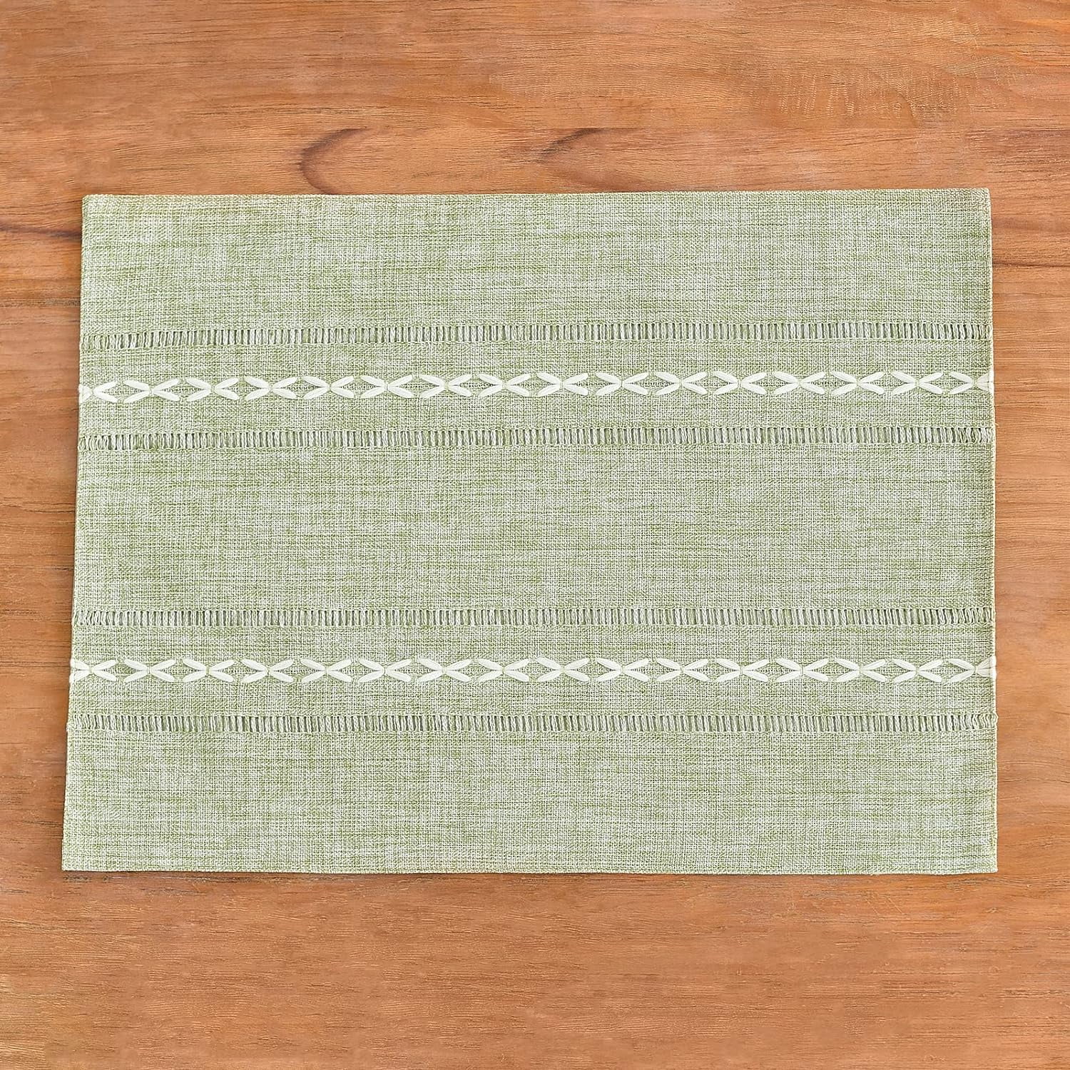 Sage Green Placemats Set of 4 - Washable Fabric Table Placemats, 35 x 48 cm โ image 4