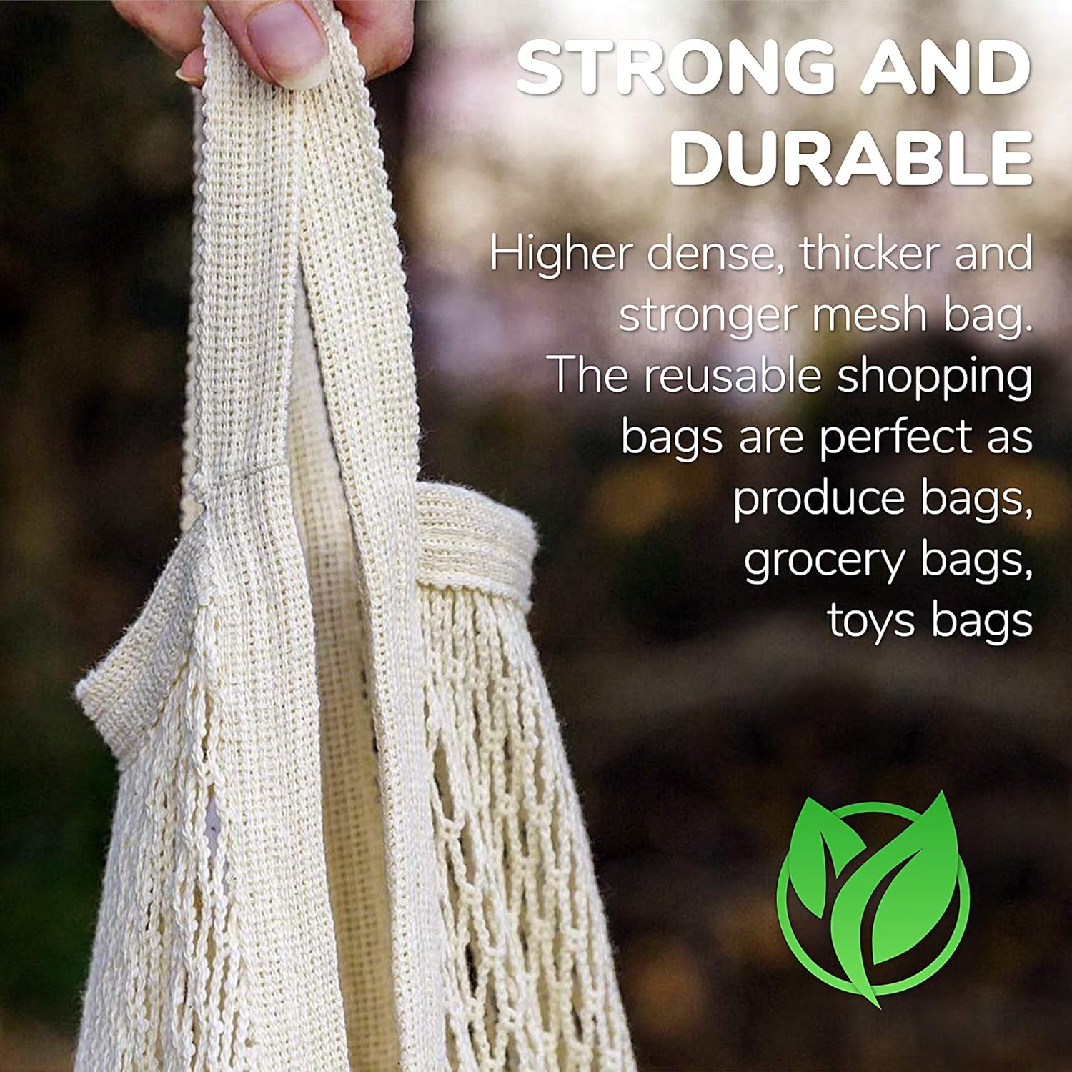 Cotton String Shopping Bags Reusable Washable Grocery Mesh Organizer Net — image 3