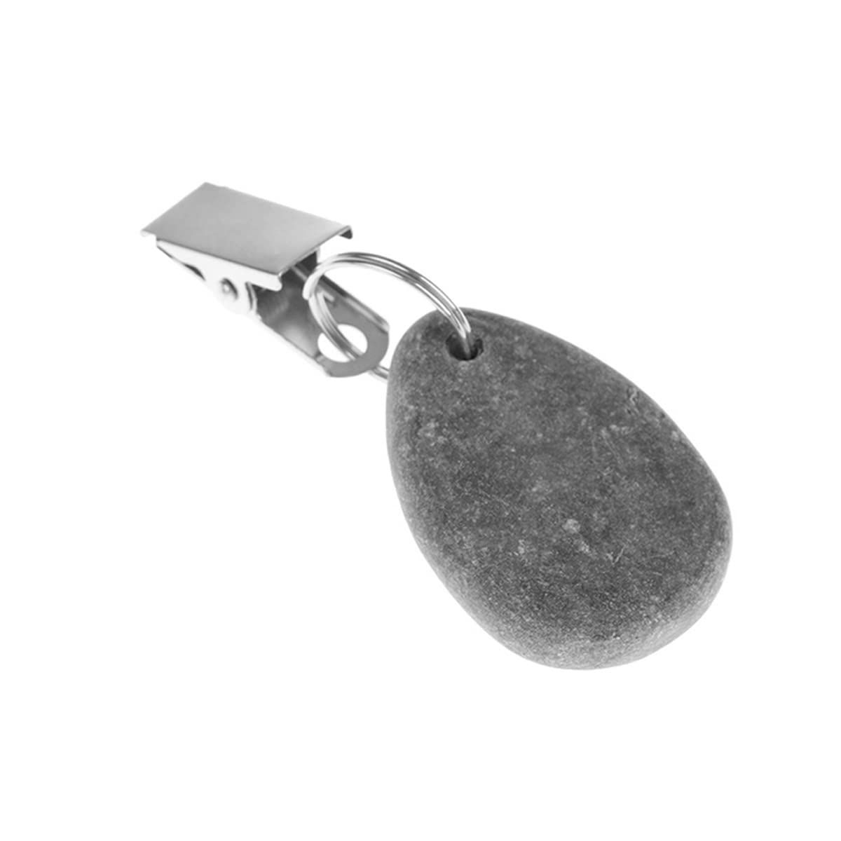 6 Pcs Teardrop Tablecloth Weights Pendants Stone Table Cover Weights Hangers with Metal Clip Tablecloth Weighted Clips for Family โ image 3